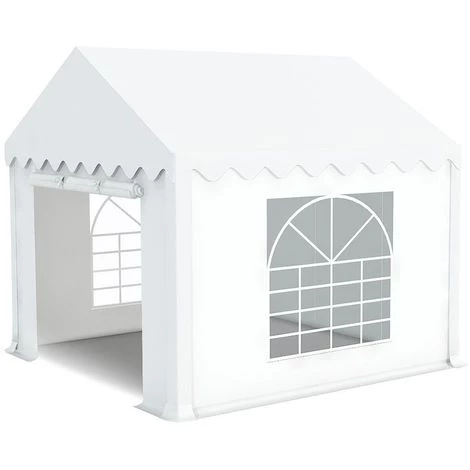 INTEROUGE Tente De Réception En Acier 38 Mm Et PVC 480g/m² œillets Inox Tonnelle Barnum Chapiteau Blanc - 3x3m 3 INTEROUGE Tente De Réception En Acier 38 Mm Et PVC 480g/m² œillets Inox Tonnelle Barnum Chapiteau Blanc - 3x3m