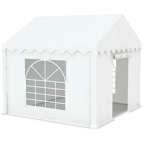 INTEROUGE Tente De Réception En Acier 38 Mm Et PVC 480g/m² œillets Inox Tonnelle Barnum Chapiteau Blanc - 3x3m 6 INTEROUGE Tente De Réception En Acier 38 Mm Et PVC 480g/m² œillets Inox Tonnelle Barnum Chapiteau Blanc - 3x3m – Image 4