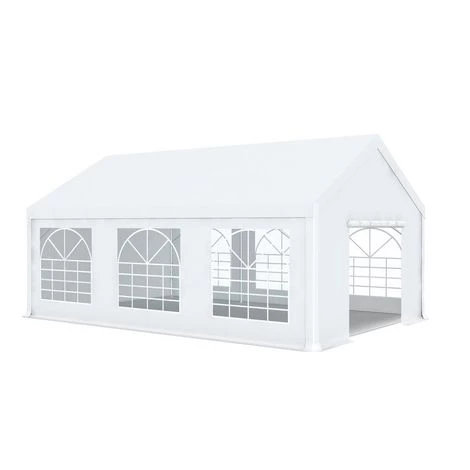 INTEROUGE Tente De Réception Tonnelle En Acier 50mm Et Bâches PVC 500g/m² œillets Inox Chapiteau Barnum Tonnelle Blanc - 4x6m 6 INTEROUGE Tente De Réception Tonnelle En Acier 50mm Et Bâches PVC 500g/m² œillets Inox Chapiteau Barnum Tonnelle Blanc - 4x6m - Image 4