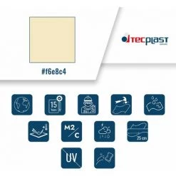 TECPLAST Toile Pergola Ivoire 2x3 M Effet Anti-Chaleur 680PR2 - Qualité 15 Ans - Bâche Pergola étanche - Made In France - Ivoire -Tente de réception Soldes 23757568 3