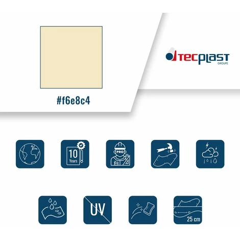 TECPLAST Toile Pergola Ivoire 3,5x4 M 680PR - Qualité 10 Ans - Bâche Pergola Ou Tonnelle étanche Pour Terrasse - Made In France - Ivoire 5 TECPLAST Toile Pergola Ivoire 3,5x4 M 680PR - Qualité 10 Ans - Bâche Pergola Ou Tonnelle étanche Pour Terrasse - Made In France - Ivoire - Image 3
