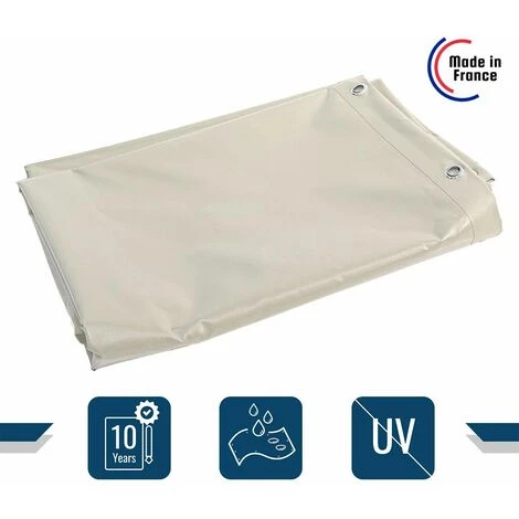 TECPLAST Toile Pergola Ivoire 3,5x5 M 680PR - Qualité 10 Ans - Bâche Pergola Ou Tonnelle étanche Pour Terrasse - Made In France - Ivoire 4 TECPLAST Toile Pergola Ivoire 3,5x5 M 680PR - Qualité 10 Ans - Bâche Pergola Ou Tonnelle étanche Pour Terrasse - Made In France - Ivoire - Image 2