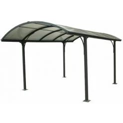 Habrita Carport Aluminium - Toit Demi-rond 14,62 M2