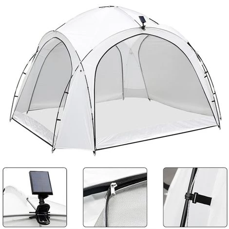 Melko Pavillon D'événement Avec éclairage Tente De Réception Avec Parois Latérales 3,5x3,5 Pavillon De Jardin Tente De Jardin LED Gazebo Hydrofuge Protection UV 3 Melko Pavillon D'événement Avec éclairage Tente De Réception Avec Parois Latérales 3,5x3,5 Pavillon De Jardin Tente De Jardin LED Gazebo Hydrofuge Protection UV