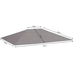 Quick-Star Ensemble Toit De Remplacement Et 2 Panneaux Latéraux Avec Fenêtre En PE Pour Gazebo De Jardin 3x4m Gris -Tente de réception Soldes 24397382 2