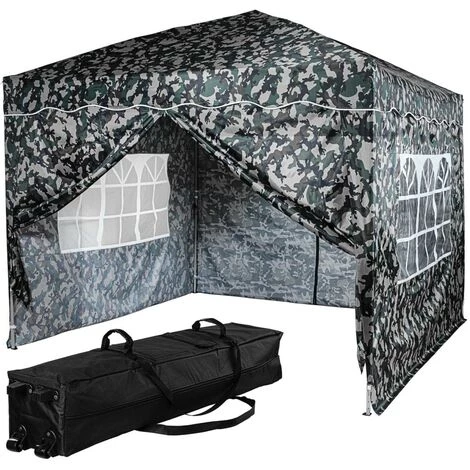 INSTENT® Tonnelle Pliante "BASIC" 3x3 M, 4 Panneaux Inclus, Couleur Urban Avec Sac De Rangement à Roulettes 3 INSTENT® Tonnelle Pliante "BASIC" 3x3 M, 4 Panneaux Inclus, Couleur Urban Avec Sac De Rangement à Roulettes