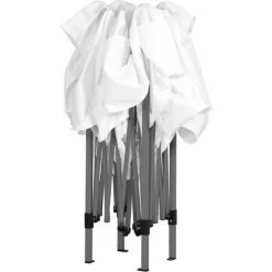 INSTENT® Structure De Tonnelle Pliante 3x3m Acier BASIC, Couleur Blanc, Avec Sac De Transport à Roulettes -Tente de réception Soldes 24975308 4