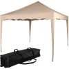 INSTENT® Structure De Tonnelle Pliante 3x3m Acier BASIC, Couleur Beige, Avec Sac De Transport à Roulettes -Tente de réception Soldes 24975316 1