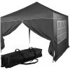 INSTENT® Structure De Tonnelle Pliante + 2 Panneaux, 3x3 M Acier BASIC Couleur Gris Anthracite, Avec Sac De Transport à Roulettes -Tente de réception Soldes 24975322 1