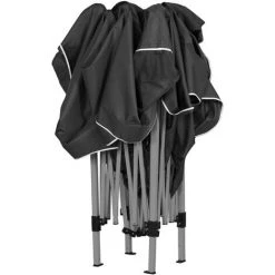 INSTENT® Structure De Tonnelle Pliante + 2 Panneaux, 3x3 M Acier BASIC Couleur Gris Anthracite, Avec Sac De Transport à Roulettes -Tente de réception Soldes 24975322 3