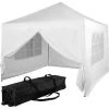 INSTENT® Tonnelle Pliante + 4 Panneaux, 3x3m Acier BASIC Couleur Blanc, Avec Sac De Transport à Roulettes -Tente de réception Soldes 24975324 1