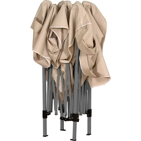 INSTENT® Structure De Tonnelle Pliante + 4 Panneaux, 3x3 M Acier BASIC Couleur Beige, Avec Sac De Transport à Roulettes 4 INSTENT® Structure De Tonnelle Pliante + 4 Panneaux, 3x3 M Acier BASIC Couleur Beige, Avec Sac De Transport à Roulettes - Image 2