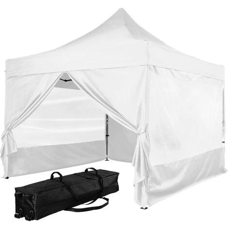 INSTENT Tonnelle PRO 3x3m, Alu, 4 Panneaux Inclus, Couleur Blanc, Avec Sac De Transport à Roulettes 3 INSTENT Tonnelle PRO 3x3m, Alu, 4 Panneaux Inclus, Couleur Blanc, Avec Sac De Transport à Roulettes