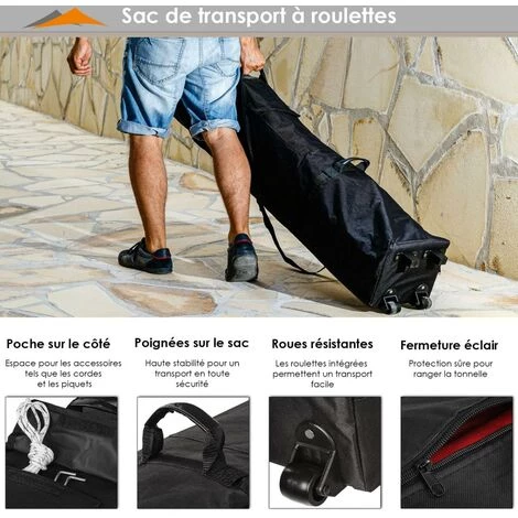 INSTENT Tonnelle PRO 3x3m, Alu, 4 Panneaux Inclus, Couleur Blanc, Avec Sac De Transport à Roulettes 7 INSTENT Tonnelle PRO 3x3m, Alu, 4 Panneaux Inclus, Couleur Blanc, Avec Sac De Transport à Roulettes – Image 5
