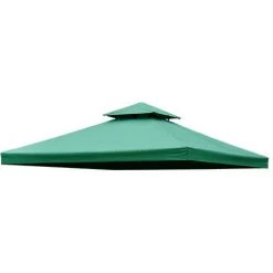 HOMCOM Toile De Rechange Pour Pavillon Tonnelle Tente 3 X 3 M Vert Foncé - Vert