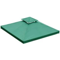 HOMCOM Toile De Rechange Pour Pavillon Tonnelle Tente 3 X 3 M Vert Foncé - Vert -Tente de réception Soldes 25006881 4