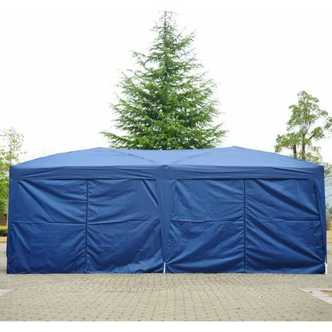 HOMCOM Tonnelle Tente De Reception Pliante Pavillon Chapiteau Barnum 5,91L X 2,97l X 2,55H Cm Bleu Cote Demontables - Bleu 6 HOMCOM Tonnelle Tente De Reception Pliante Pavillon Chapiteau Barnum 5,91L X 2,97l X 2,55H Cm Bleu Cote Demontables - Bleu - Image 4