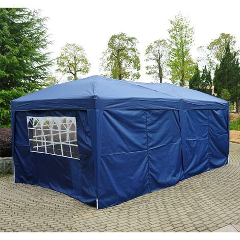 HOMCOM Tonnelle Tente De Reception Pliante Pavillon Chapiteau Barnum 5,91L X 2,97l X 2,55H Cm Bleu Cote Demontables - Bleu 7 HOMCOM Tonnelle Tente De Reception Pliante Pavillon Chapiteau Barnum 5,91L X 2,97l X 2,55H Cm Bleu Cote Demontables - Bleu - Image 5
