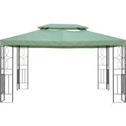 Outsunny Toile De Rechange Pour Pavillon Tonnelle Tente 3 X 4 M Polyester Haute Densité 180 G/m² Vert - Vert -Tente de réception Soldes 25007461 4