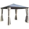 Outsunny Tonnelle Pavillon De Jardin Imperméable 4 Parois Latérales Anti-UV 4 Moustiquaires Panneaux Polycarbonate Alu 3L X 3l X 2,6H M Chocolat Beige - Marron 1 Outsunny Tonnelle Pavillon De Jardin Imperméable 4 Parois Latérales Anti-UV 4 Moustiquaires Panneaux Polycarbonate Alu 3L X 3l X 2,6H M Chocolat Beige - Marron -Tente de réception Soldes 25007513 1