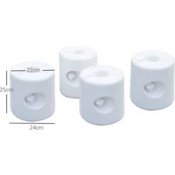 Outsunny Lot De 4 Poids De Lestage Cylindrique Pour Tonnelle Barnum Tente Dim. Ø 22 / Ø 24 X 25H Cm Polyéthylène Blanc - Blanc -Tente de réception Soldes 25009008 3