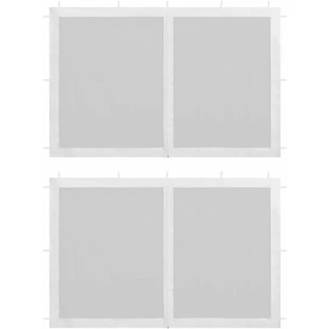 Hommoo Paroi De Tente De Reception 2 Pcs Maille Blanc HDV29273 3 Hommoo Paroi De Tente De Reception 2 Pcs Maille Blanc HDV29273