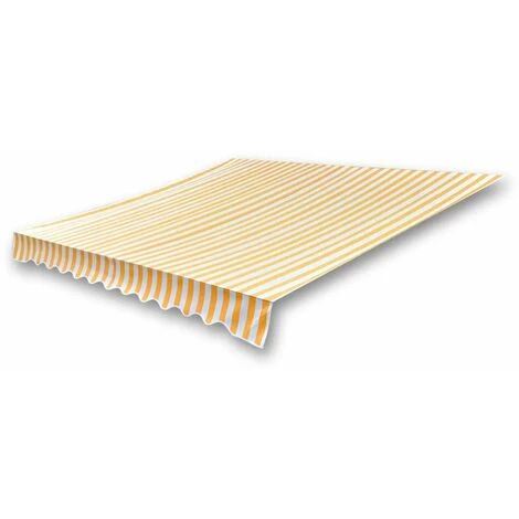 Hommoo Tissu D'auvent Toile Jaune Et Blanc 3 X 2,5m (cadre Non Inclus) HDV03785 4 Hommoo Tissu D'auvent Toile Jaune Et Blanc 3 X 2,5m (cadre Non Inclus) HDV03785 - Image 2