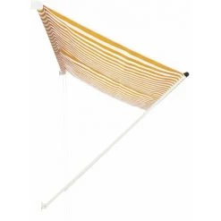 Hommoo Auvent Retractable 300x150 Cm Jaune Et Blanc HDV05650 -Tente de réception Soldes 25429256 3