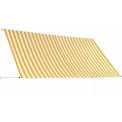Hommoo Auvent Retractable 300x150 Cm Jaune Et Blanc HDV05650 -Tente de réception Soldes 25429256 4
