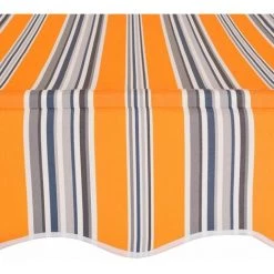 Hommoo Auvent Retractable Manuel 200 Cm Rayures Jaunes Et Bleues HDV27589 -Tente de réception Soldes 25429409 4