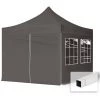 INTENT24.FR Tente Pliante 3x3 M - 4 Côtés Acier Barnum Chapiteau Pliant Tonnelle Stand Paddock Réception Abri Gris Foncé - Gris -Tente de réception Soldes 25543083 1