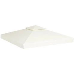 ASUPERMALL Recouvrement De Remplacement D'auvent 310 G/m² 3x3m Blanc Creme -Tente de réception Soldes 25818395 3