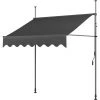 FIXKIT Auvent Balcon,Store Balcon Protection Solaire Avec Manivelle, Résistant Aux UV Réglable En Hauteur, 300 X 120 Cm, En Métal Et Polyester, Sans Perçage, Gris -Tente de réception Soldes 25972940 1