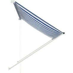 TRUE DEAL Auvent Rétractable 200x150 Cm Bleu Et Blanc -Tente de réception Soldes 26120291 3