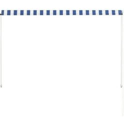 TRUE DEAL Auvent Rétractable 200x150 Cm Bleu Et Blanc -Tente de réception Soldes 26120291 5