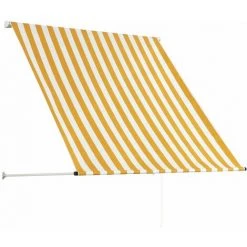 TRUE DEAL Auvent Rétractable 150x150 Cm Jaune Et Blanc -Tente de réception Soldes 26120322 4