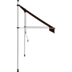 TRUE DEAL Auvent Manuel Rétractable 250 Cm Orange Et Marron -Tente de réception Soldes 26122725 3