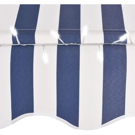 TRUE DEAL Auvent Manuel Rétractable Avec LED 150 Cm Bleu Et Blanc 7 TRUE DEAL Auvent Manuel Rétractable Avec LED 150 Cm Bleu Et Blanc – Image 5