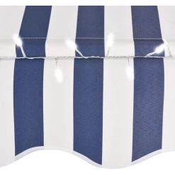TRUE DEAL Auvent Manuel Rétractable Avec LED 200 Cm Bleu Et Blanc -Tente de réception Soldes 26122731 5