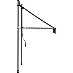 TRUE DEAL Auvent Manuel Rétractable Avec LED 100 Cm Orange Et Marron -Tente de réception Soldes 26122783 5