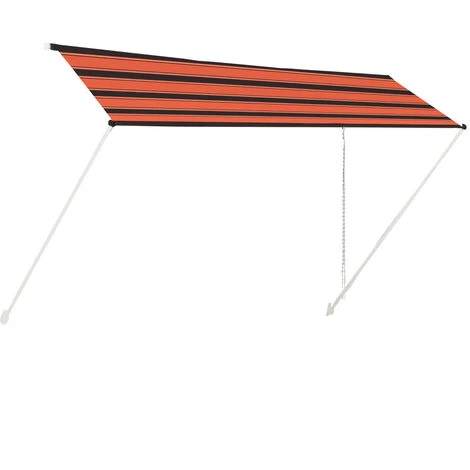 TRUE DEAL Auvent Rétractable 400x150 Cm Orange Et Marron 4 TRUE DEAL Auvent Rétractable 400x150 Cm Orange Et Marron – Image 2