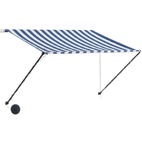 TRUE DEAL Auvent Rétractable Avec LED 250x150 Cm Bleu Et Blanc 5 TRUE DEAL Auvent Rétractable Avec LED 250x150 Cm Bleu Et Blanc – Image 3