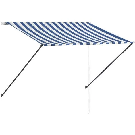 TRUE DEAL Auvent Rétractable Avec LED 250x150 Cm Bleu Et Blanc 6 TRUE DEAL Auvent Rétractable Avec LED 250x150 Cm Bleu Et Blanc – Image 4