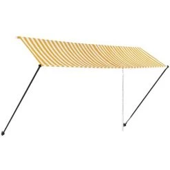 TRUE DEAL Auvent Rétractable Avec LED 400x150 Cm Jaune Et Blanc 9 TRUE DEAL Auvent Rétractable Avec LED 400x150 Cm Jaune Et Blanc -Tente de réception Soldes 26122830 3