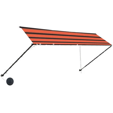 TRUE DEAL Auvent Rétractable Avec LED 400x150 Cm Orange Et Marron 4 TRUE DEAL Auvent Rétractable Avec LED 400x150 Cm Orange Et Marron – Image 2