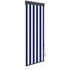 TRUE DEAL Store Roulant D'extérieur 60x250 Cm Bleu Et Blanc