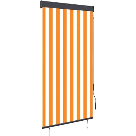TRUE DEAL Store Roulant D'extérieur 80x250 Cm Blanc Et Orange 3 TRUE DEAL Store Roulant D'extérieur 80x250 Cm Blanc Et Orange