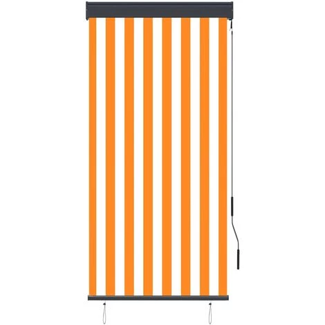 TRUE DEAL Store Roulant D'extérieur 80x250 Cm Blanc Et Orange 4 TRUE DEAL Store Roulant D'extérieur 80x250 Cm Blanc Et Orange – Image 2