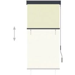 TRUE DEAL Store Roulant D'extérieur 80 X 250 Cm Crème -Tente de réception Soldes 26122920 3