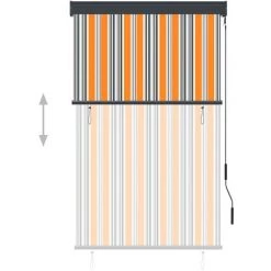 TRUE DEAL Store Roulant D'extérieur 100x250 Cm Jaune Et Bleu 9 TRUE DEAL Store Roulant D'extérieur 100x250 Cm Jaune Et Bleu -Tente de réception Soldes 26122926 3